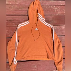 Women’s extra small burnt orange cropped Adidas hoodie